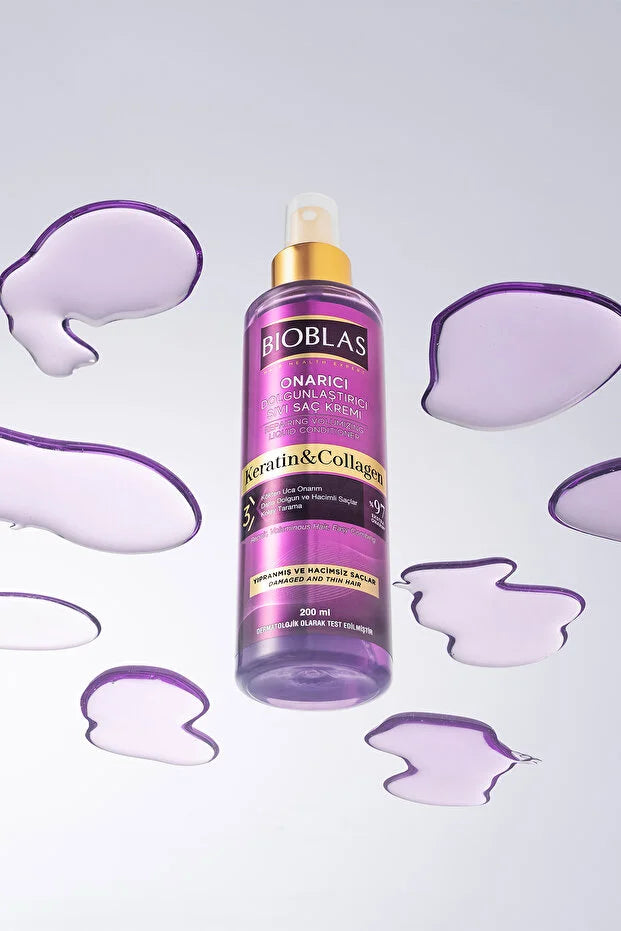 Bioblas Keratin & Collagen Herstellende Volume Leave-In Conditioner Spray – 200 ml