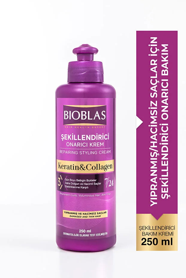Bioblas Keratin & Collagen Herstellende Stylingcrème – 250 ml
