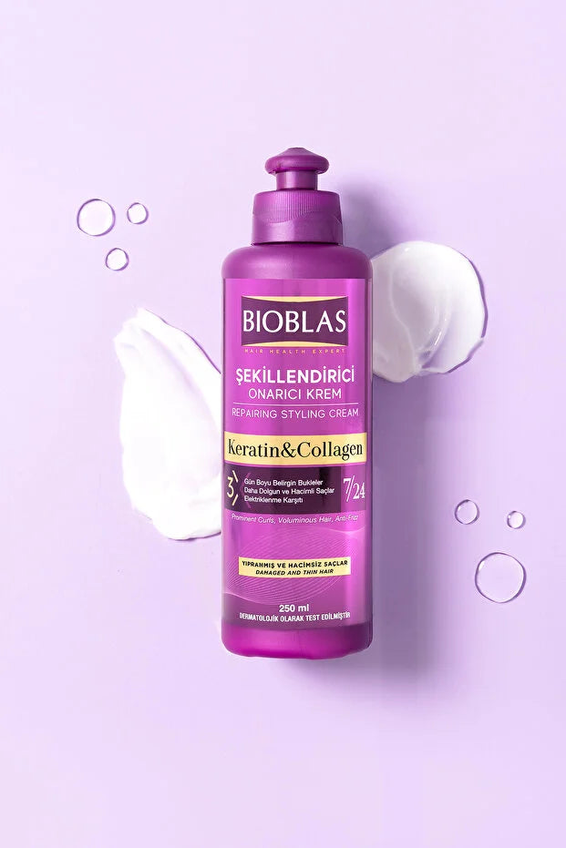 Bioblas Keratin & Collagen Herstellende Stylingcrème – 250 ml