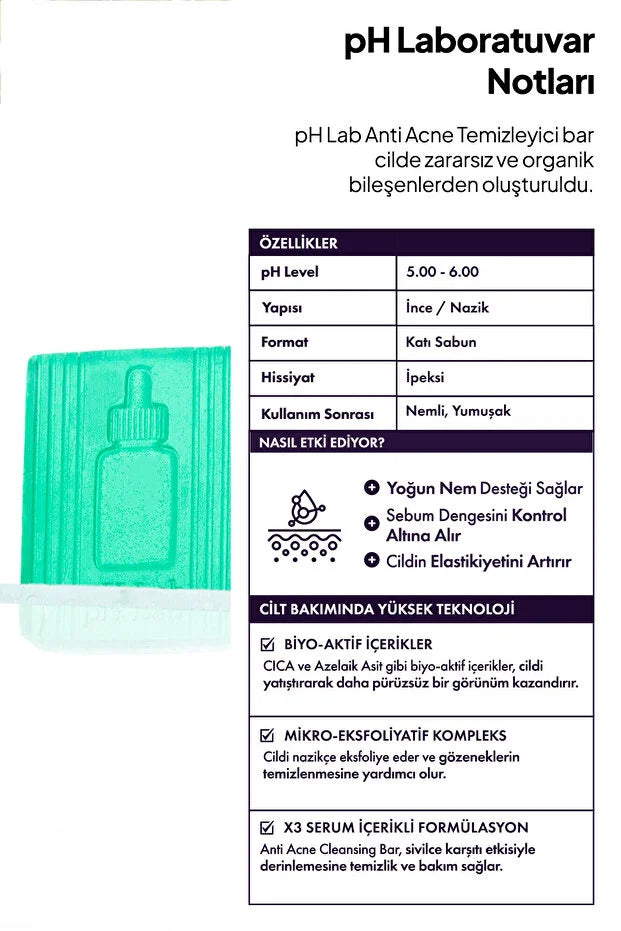 pH Lab Anti Acne Reinigingsbar – 50 g –  Anti-Acne Zeep