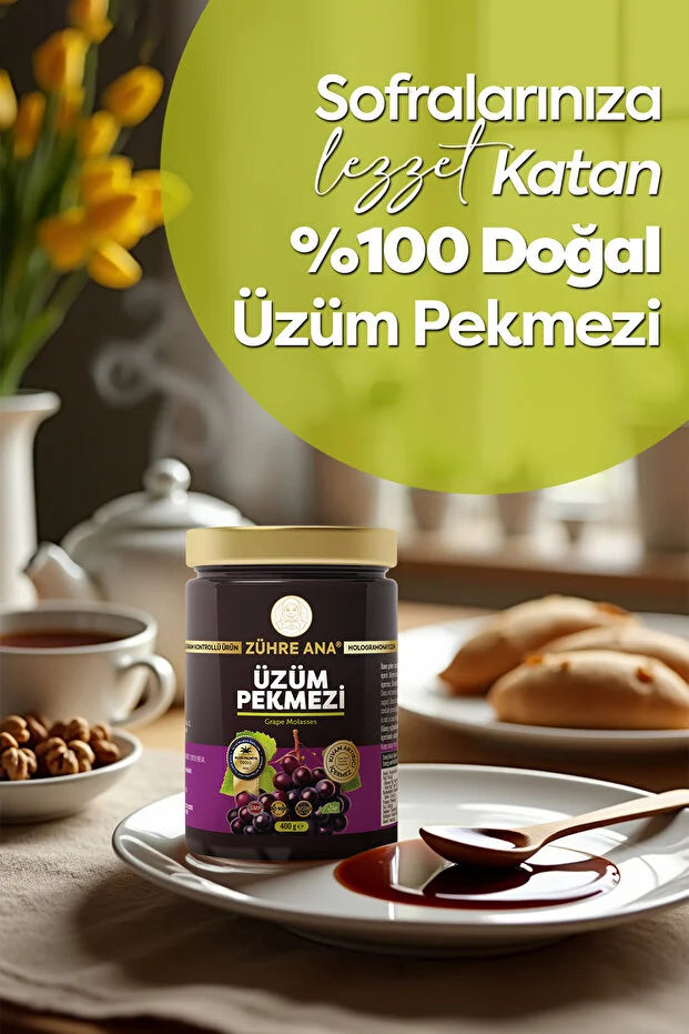 Zühre Ana Üzüm Pekmezi 400 g – 100% Natuurlijke Druiven Melasse