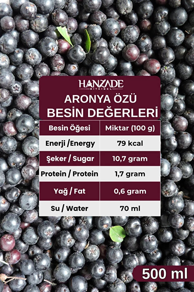Hanzade Bitkisel Aronia Extract 500 ml – Koudgeperst Aroniaconcentraat