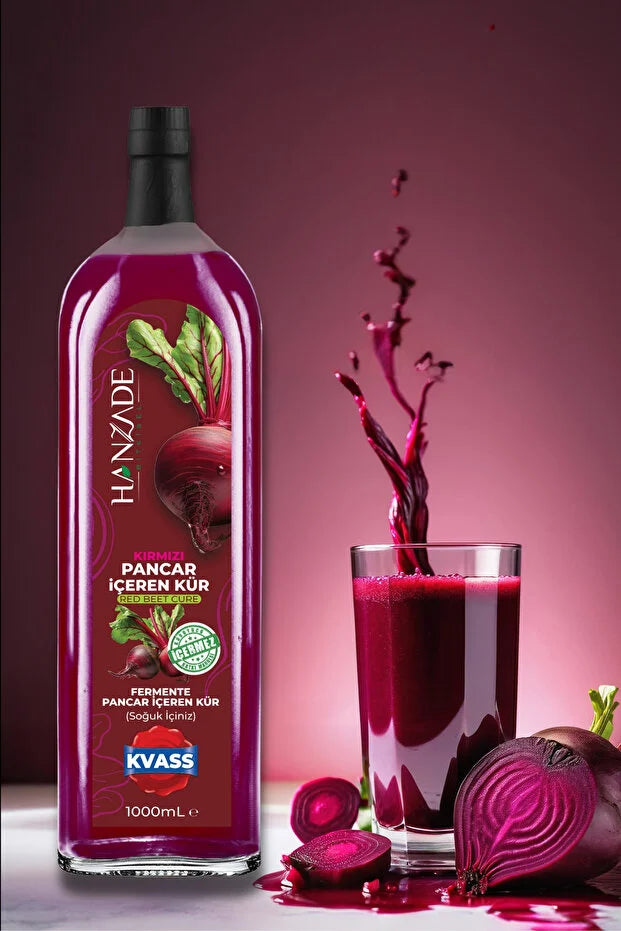 Hanzade Bitkisel Pancar Kvass 1000 ml – Gefermenteerde Rode Bietendrank