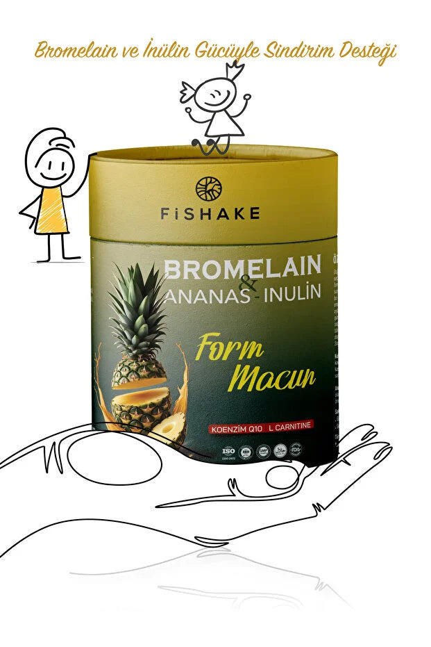 FiShake Bromelain & Ananas Form Macun met Inuline, Co-enzym Q10 en L-Carnitine – 350 g