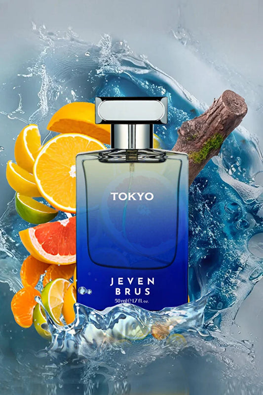 Jeven Brus Tokyo Eau de Parfum 50 ml – Frisse Herenparfum met Munt, Citrus, Cederhout, Vetiver en Sandelhout