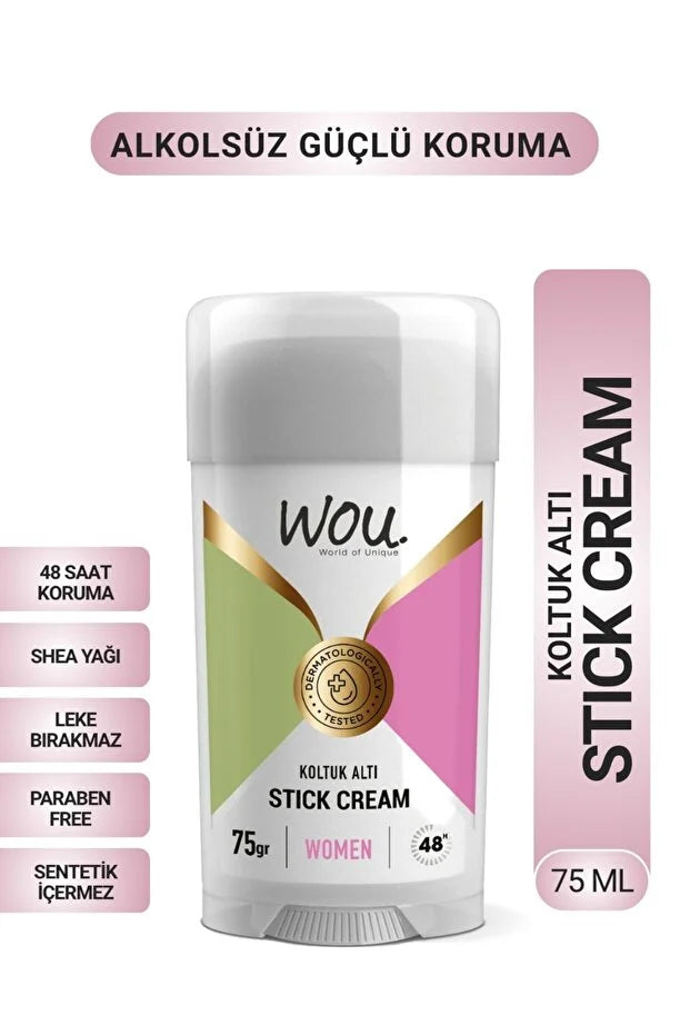 WOU World Of Unique Women Stick Cream Antitranspirant Deodorant 75 g