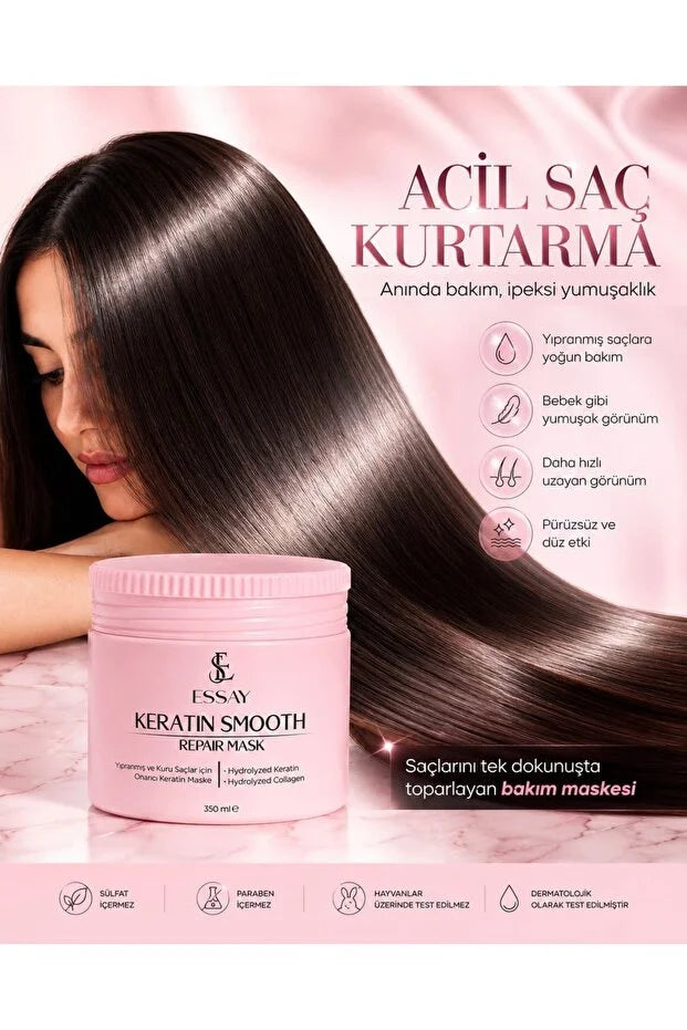 ESSAY by Esra Ezmeci Keratin Smooth Repair Haarmasker met Gehydrolyseerde Keratine & Collageen - 350 ml