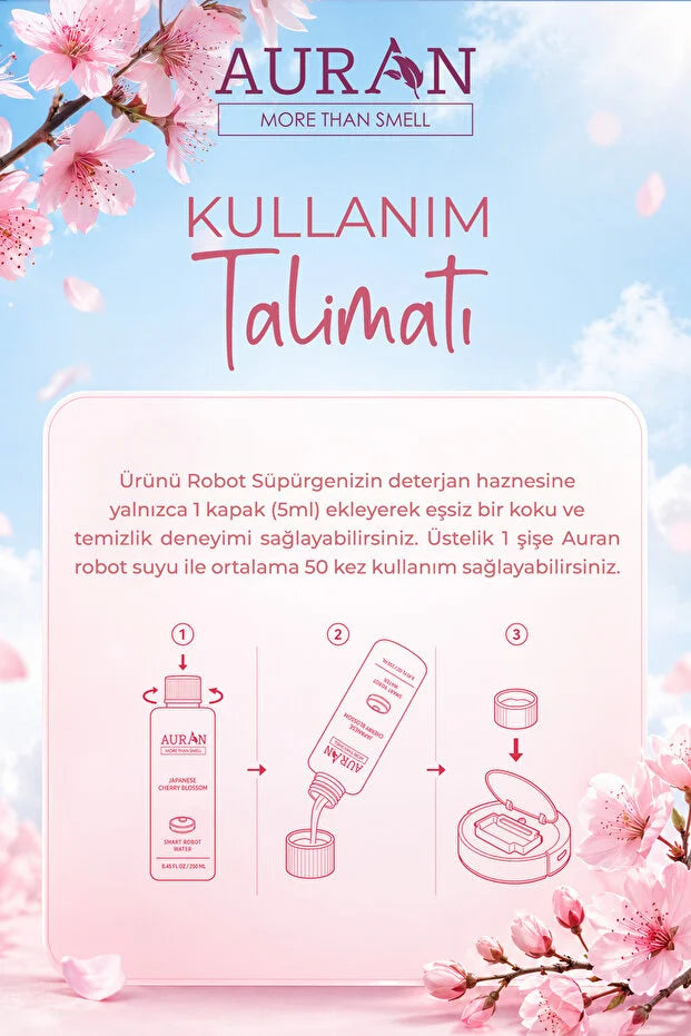 Auran Robot Dweilwater Japanese Cherry Blossom 250 ml - Geconcentreerde Robotstofzuiger Reiniger