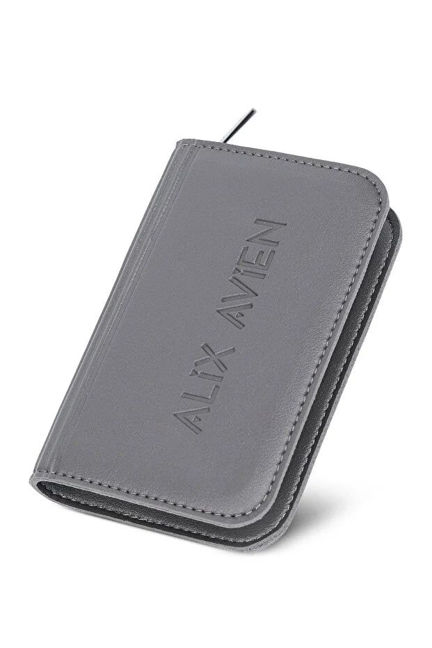 Alix Avien Mini Reis Manicure Set 7-delig - RVS Nagelverzorgingsset met Luxe Etui - Compacte Travel Manicure Kit