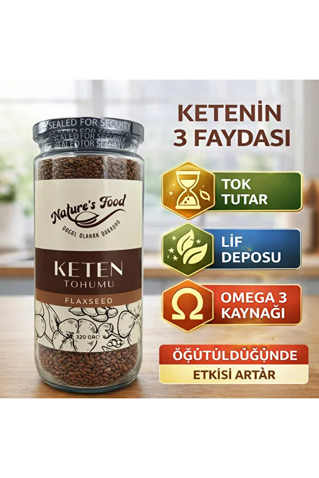 Nature’s Food Lijnzaad | Keten Tohumu 320 g – Rijk aan Vezels &amp; Omega 3 – Superfood – 100% Natuurlijk&nbsp;