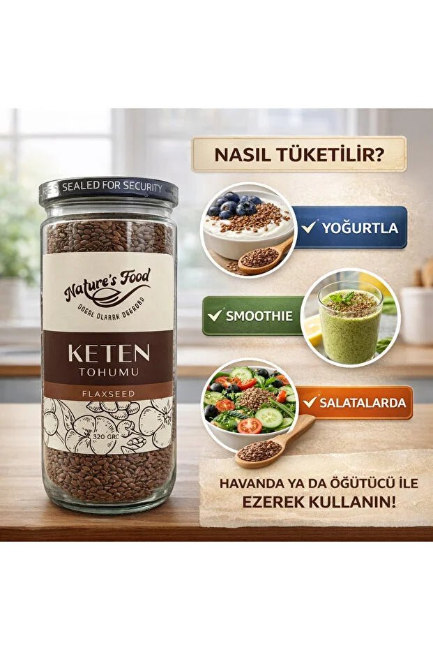 Nature’s Food Lijnzaad | Keten Tohumu 320 g – Rijk aan Vezels &amp; Omega 3 – Superfood – 100% Natuurlijk&nbsp;
