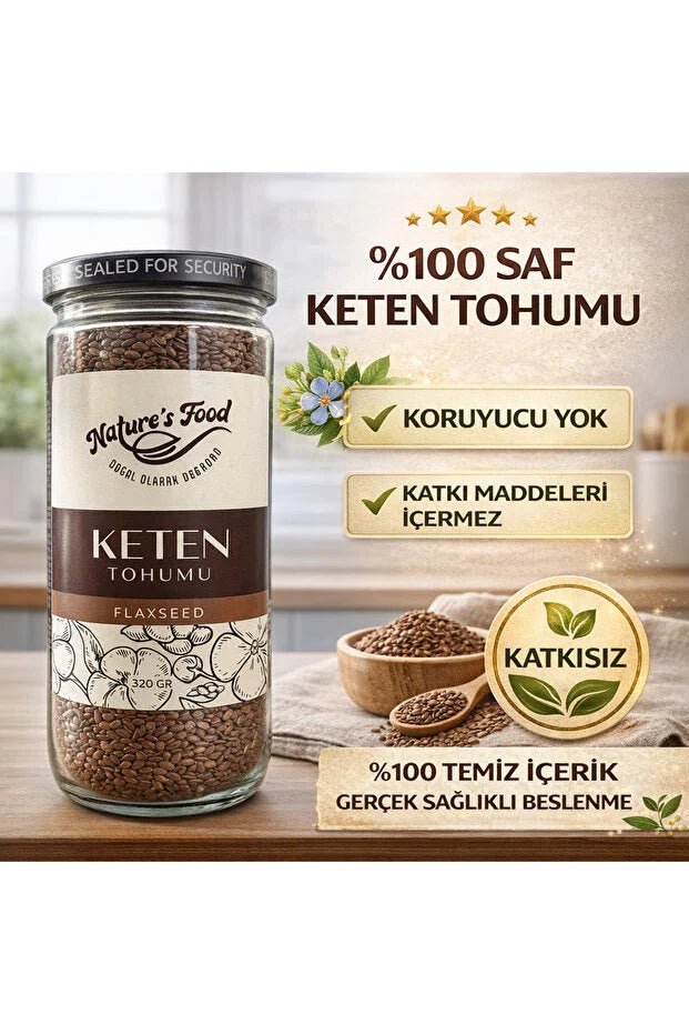 Nature’s Food Lijnzaad | Keten Tohumu 320 g – Rijk aan Vezels &amp; Omega 3 – Superfood – 100% Natuurlijk&nbsp;