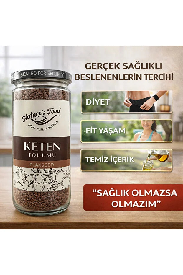 Nature’s Food Lijnzaad | Keten Tohumu 320 g – Rijk aan Vezels &amp; Omega 3 – Superfood – 100% Natuurlijk&nbsp;