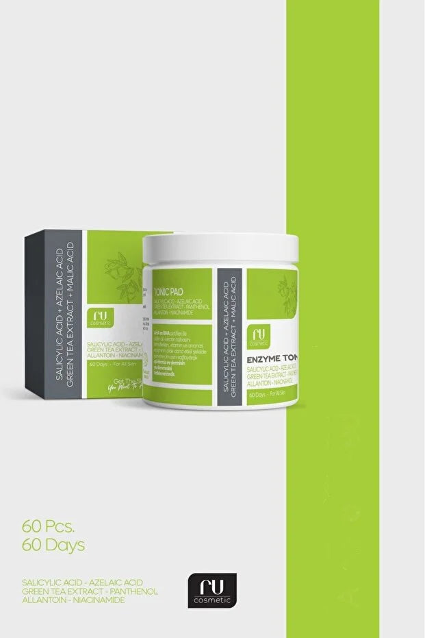 Ru Cosmetic Enzyme Tonic Pads 60 Stuks – Salicylzuur & Azelaïnezuur