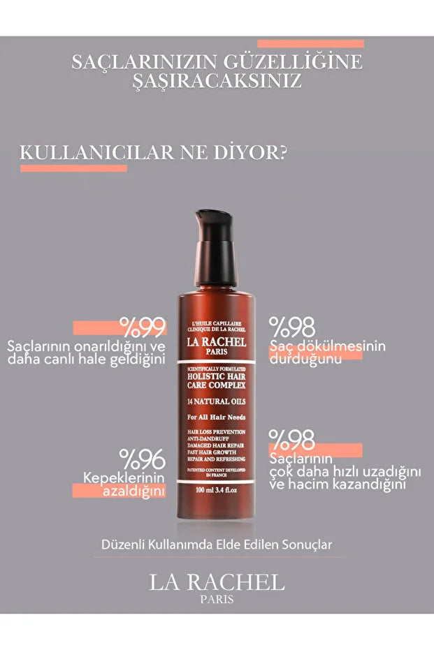 La Rachel Paris Holistic Hair Care Complex 100 ml – Haarolie met 14 Natuurlijke Oliën
