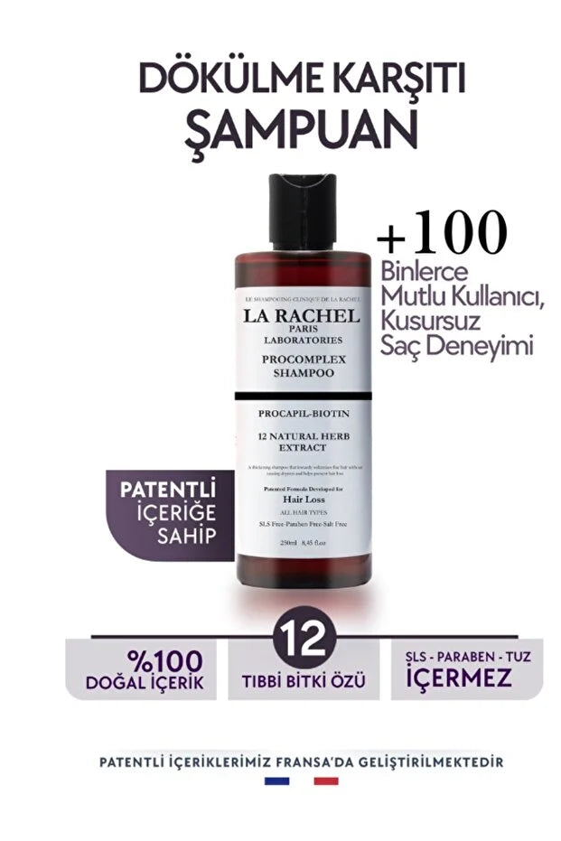 La Rachel Paris ProComplex Shampoo 250 ml – Shampoo met Biotine, Niacinamide & 12 Kruidenextracten