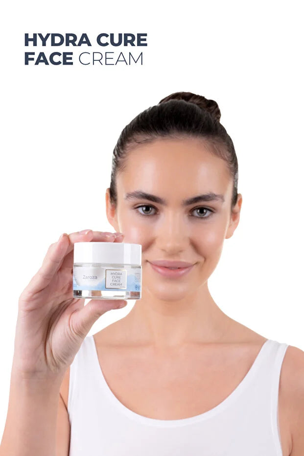 Zaroza Hydra Cure Face Cream 50 ml – 72 Uur Hydratatie – Hyaluronzuur, Shea Butter & Panthenol