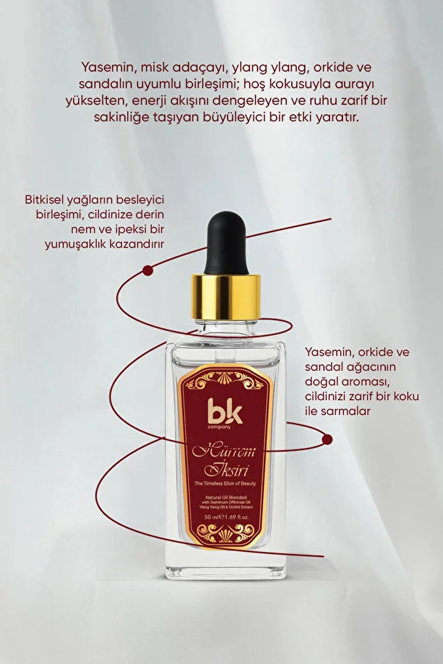 BK Company Hürrem Iksiri Beauty Elixir 50 ml – Voedende Gezichtsolie met Jasmijn, Ylang Ylang & Orchidee