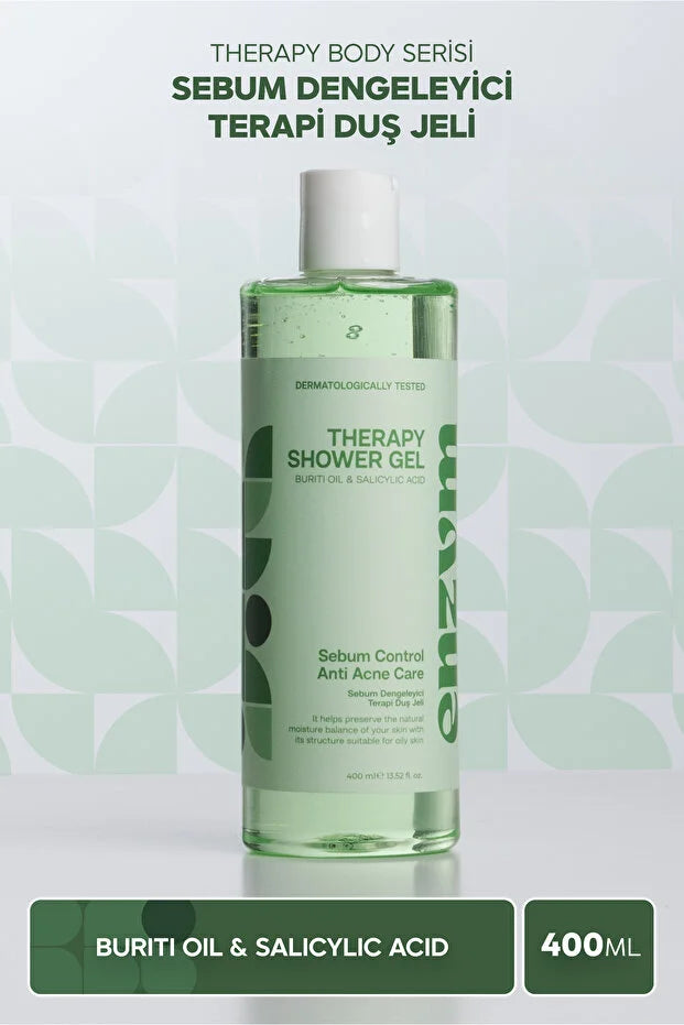 Enzym Therapy Shower Gel Buriti Oil & Salicylic Acid 400 ml – Douchegel voor Gemengde en Vette Huid