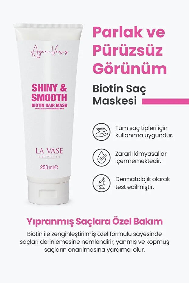 La Vase Shiny & Smooth Biotin Hair Mask 250 ml – Biotine Haarmasker