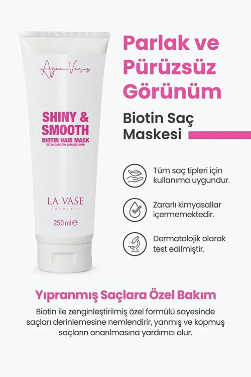 La Vase Shiny & Smooth Biotin Hair Mask 250 ml – Biotine Haarmasker