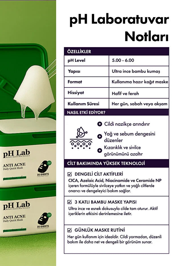 pH Lab Anti Acne Daily Quick Mask 30 Stuks