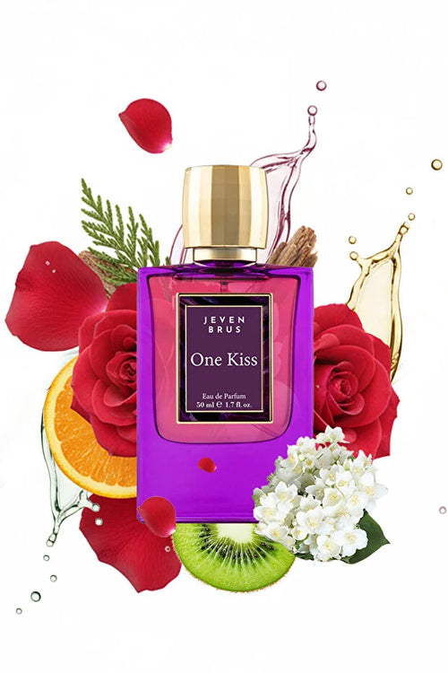 Jeven Brus One Kiss Eau de Parfum 50 ml – Damesparfum met Kiwi, Roos &amp; Witte Musk