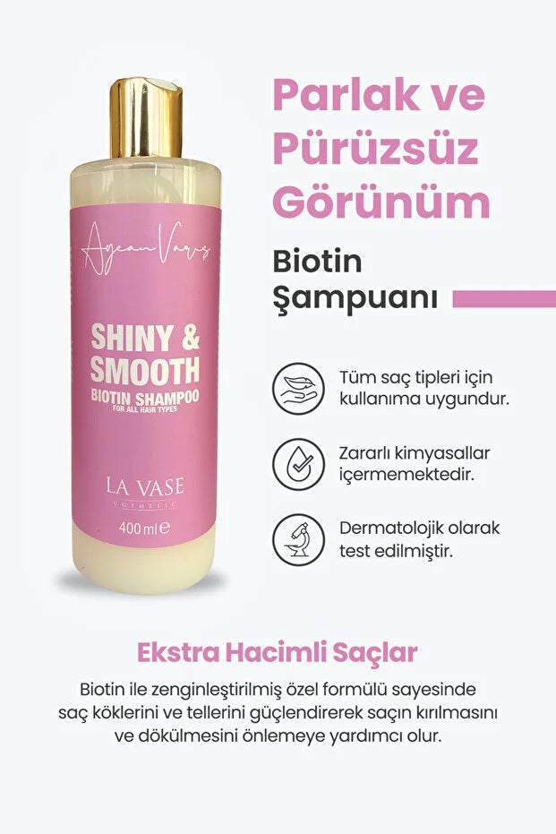 La Vase Cosmetic Shiny & Smooth Biotin Shampoo 400 ml
