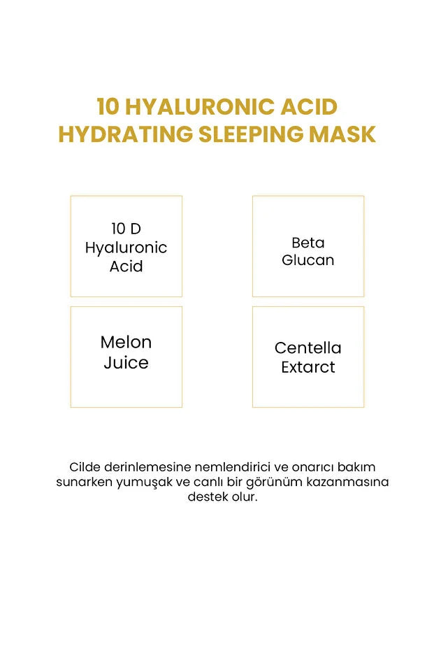 Qremfi 10x Hyaluronic Acid Hydrating Sleeping Mask 100 ml – Intensief Hydraterend Nachtmasker met Hyaluronzuur