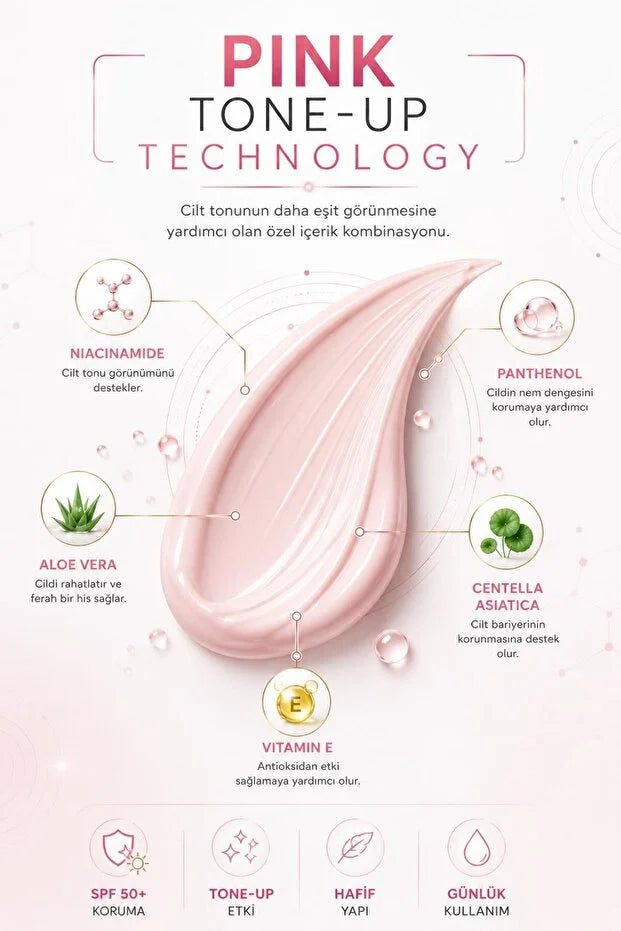 Özden Özdoğan Pink Touch Sunscreen SPF 50+ PA++++ – Tone-Up Zonnebrandcrème 50 ml