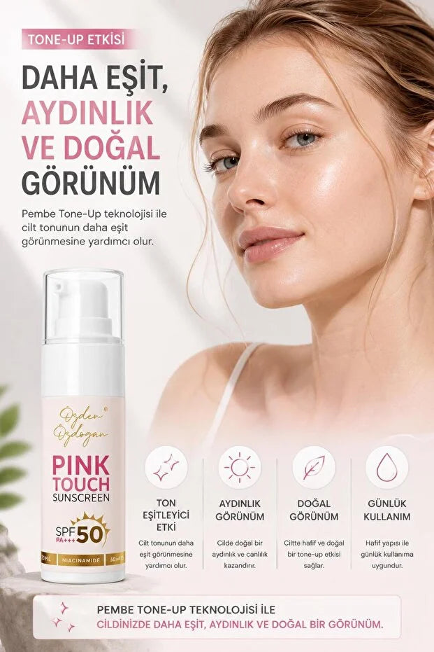 Özden Özdoğan Pink Touch Sunscreen SPF 50+ PA++++ – Tone-Up Zonnebrandcrème 50 ml