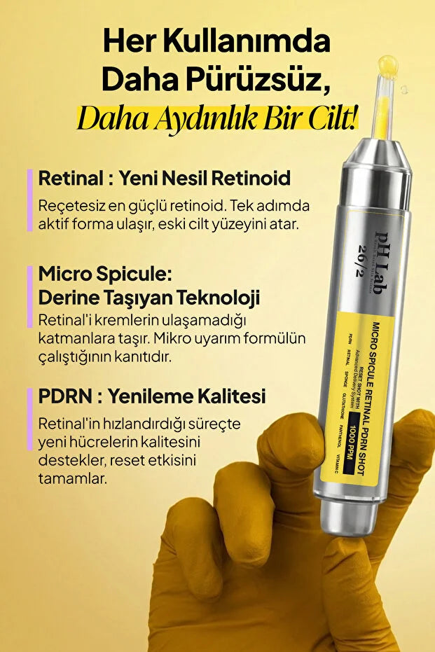 pH Lab Micro Spicule Retinal PDRN Shot – Retinal, PDRN 1000 PPM & Micro Spicule Gezichtsserum