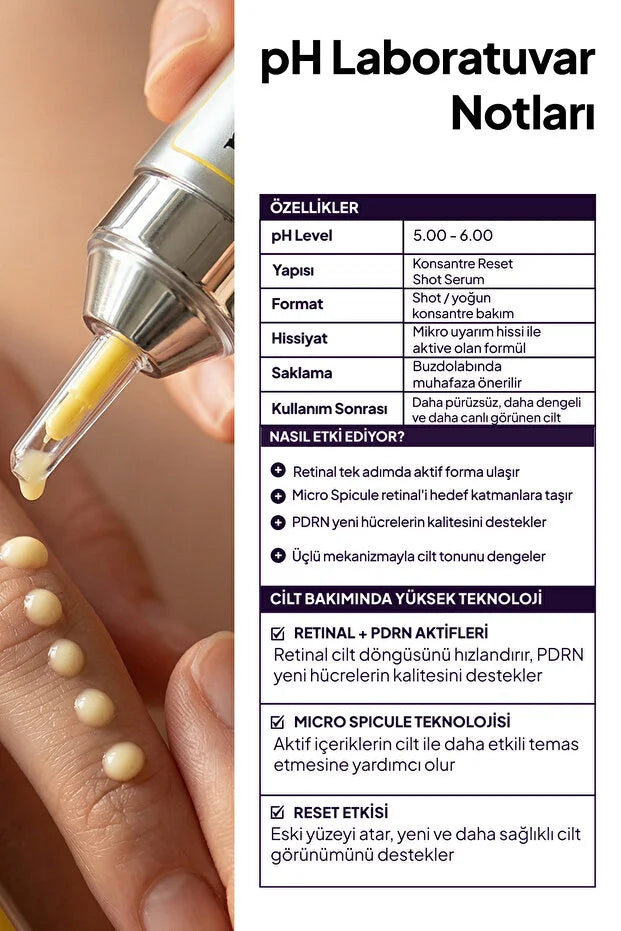 pH Lab Micro Spicule Retinal PDRN Shot – Retinal, PDRN 1000 PPM & Micro Spicule Gezichtsserum