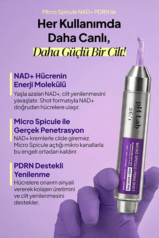 pH Lab Micro Spicule NAD+ PDRN Shot – NAD+ 6000 PPM, PDRN & Micro Spicule Gezichtsserum