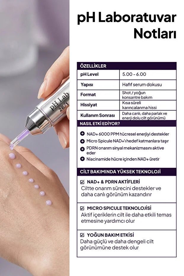 pH Lab Micro Spicule NAD+ PDRN Shot – NAD+ 6000 PPM, PDRN & Micro Spicule Gezichtsserum