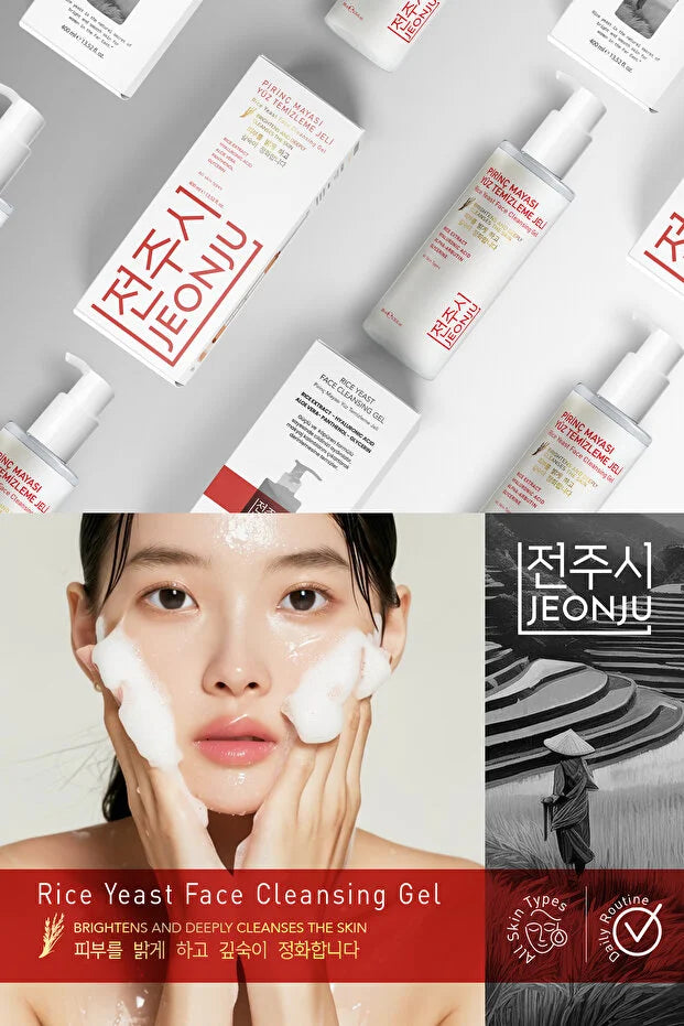 Jeonju Rice Yeast Face Cleansing Gel – Gezichtsreinigingsgel met Rijstextract &amp; Hyaluronzuur – 200 ml
