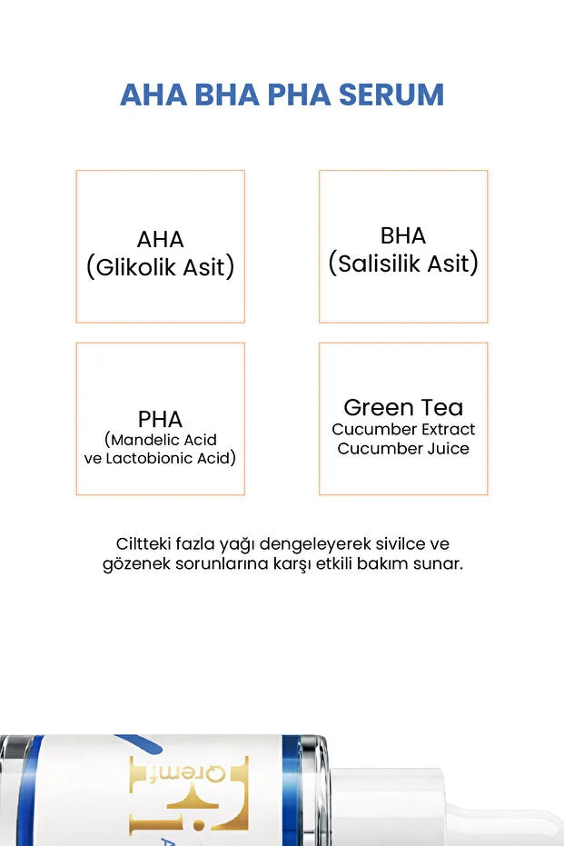 Qremfi AHA BHA PHA Serum – Tegen Mee-eters & Grove Poriën – 30 ml