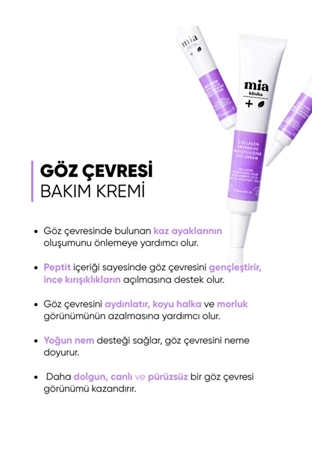 Mia Klinika Collagen Intensive Moisturizing Eye Cream – Oogcrème met Collageen, Peptiden & Hyaluronzuur – 20 ml