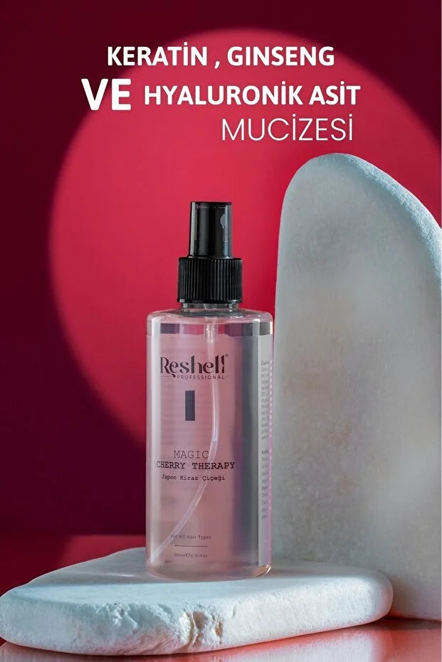 Reshell Professional Magic Cherry Therapy – Leave-in Haarspray met Keratine, Ginseng & Hyaluronzuur – 200 ml