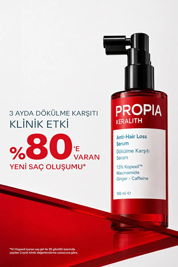 Propia Keralith Anti-Hair Loss Serum – Haarserum Tegen Haaruitval – 1,5% Kopexil – Niacinamide, Cafeïne & Gember – 100 ml
