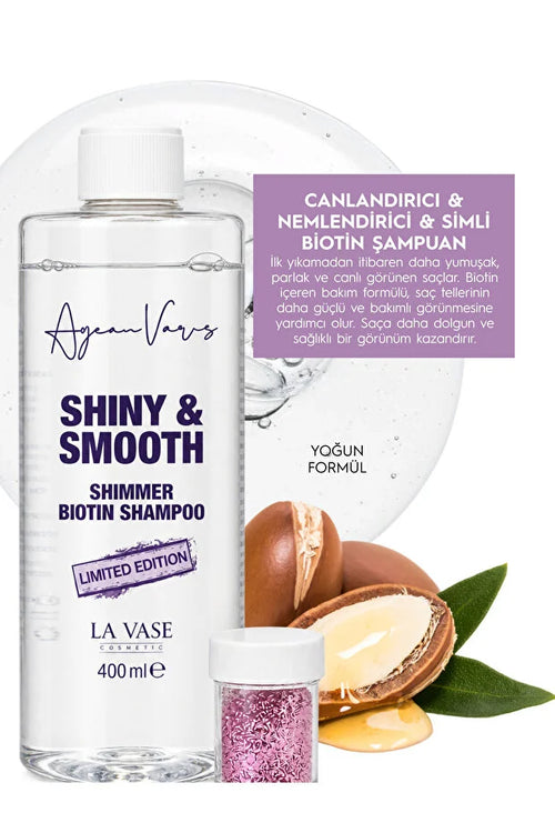 La Vase Shiny & Smooth Shimmer Biotin Shampoo – Glans & Hydratatie – Biotine & Panthenol – Met Shimmer – 400 ml