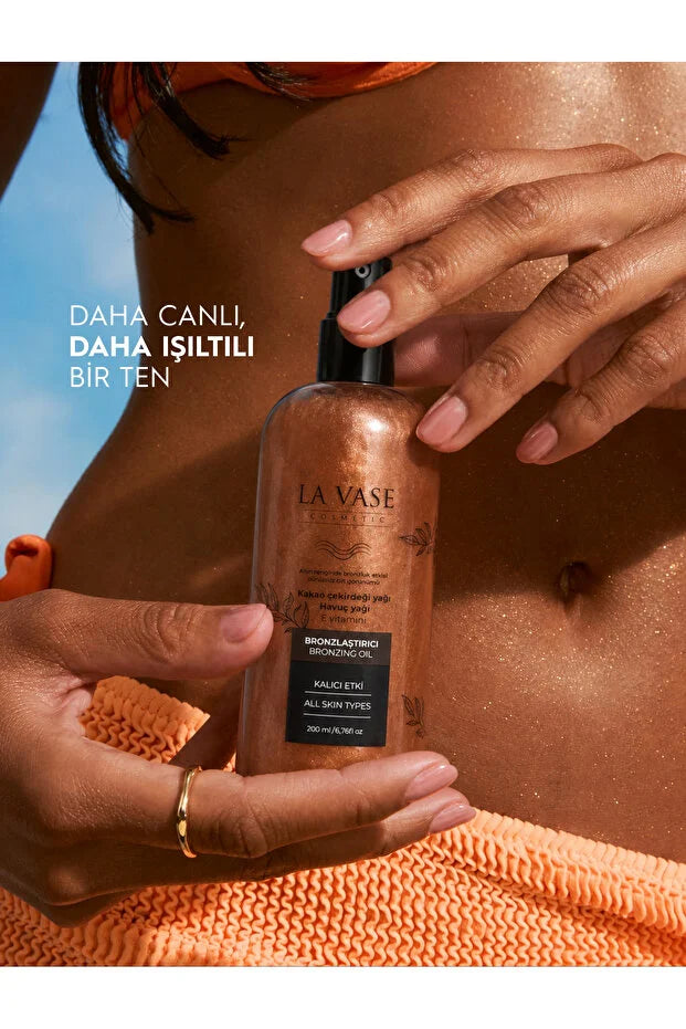 La Vase Bronzing Oil – Bronzingsolie – Gouden Glow – Met Cacao, Wortel & Jojoba-olie  – 200 ml