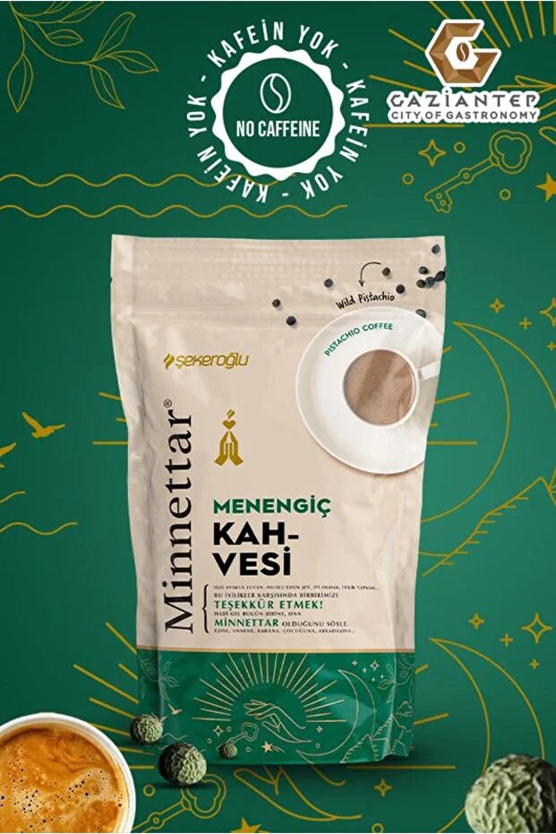 Şekeroğlu Minnettar Menengiç Koffie – Cafeïnevrij – Pistachekoffie – 165 g
