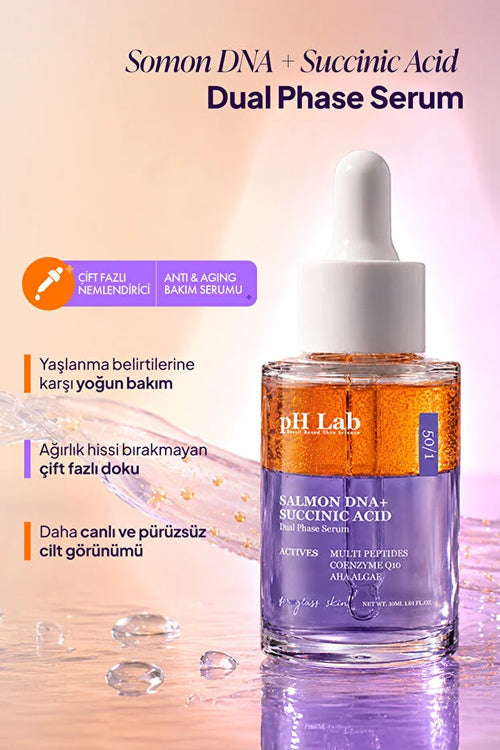 pH Lab Salmon DNA + Succinic Acid Dual Phase Serum - Gezichtsserum - Anti-Aging - Hydraterend - Multi Peptides - 30 ml