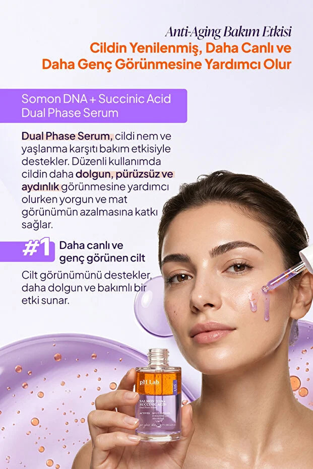 pH Lab Salmon DNA + Succinic Acid Dual Phase Serum - Gezichtsserum - Anti-Aging - Hydraterend - Multi Peptides - 30 ml
