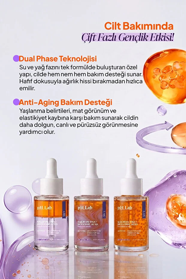 pH Lab Salmon DNA + Succinic Acid Dual Phase Serum - Gezichtsserum - Anti-Aging - Hydraterend - Multi Peptides - 30 ml