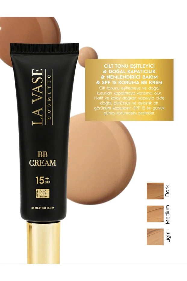 La Vase BB Cream Dark - BB Crème SPF 15 - Egaliserend - Hydraterend - Natuurlijke Dekking - 30 ml
