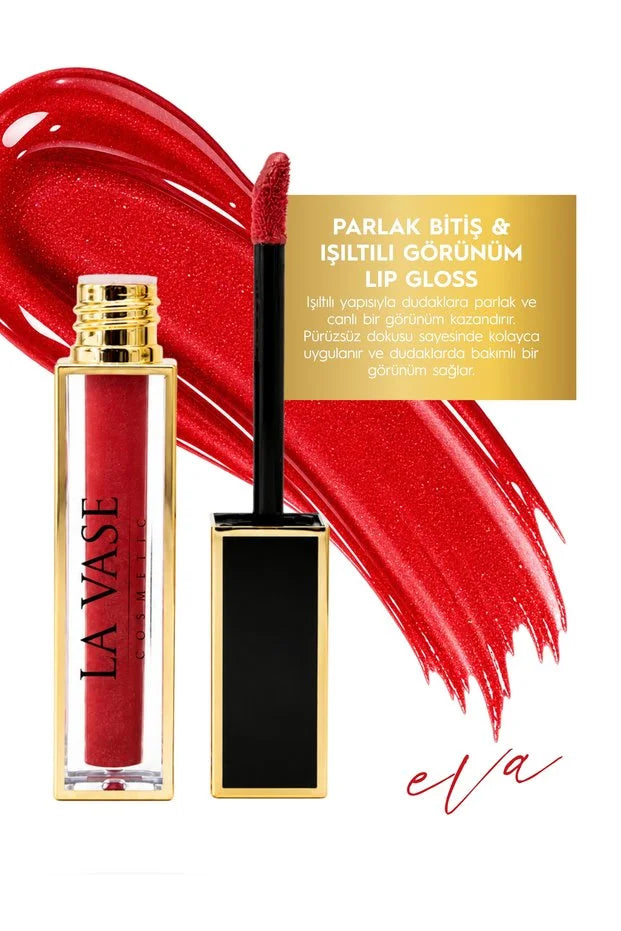La Vase Lip Gloss Eva - Rode Lipgloss - Glanzende Finish - Met Shimmer - Verzorgende Glans - 6 ml