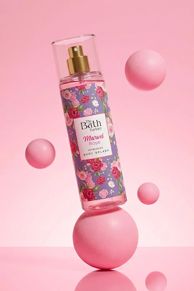 The Bath Factory Marvel Rose Refreshing Body Splash – Bloemige Body Mist 200 ml