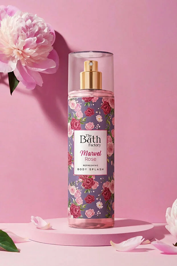 The Bath Factory Marvel Rose Refreshing Body Splash – Bloemige Body Mist 200 ml